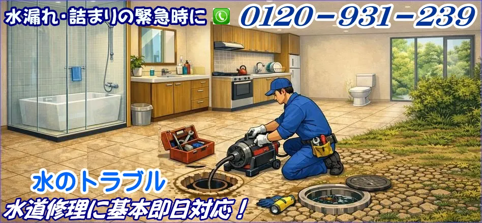 トイレ詰まり・水道水漏れを修理